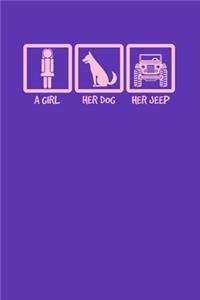 A Girl Her Dog Her Jeep