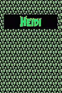 120 Page Handwriting Practice Book with Green Alien Cover Heidi