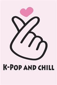 K-Pop and Chill: Heart Hands College Ruled Blank Lined Notebook Journal