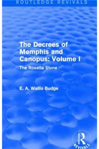 Decrees of Memphis and Canopus: Vol. I (Routledge Revivals)