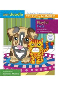 Zendoodle Color-By-Number: Playful Pets