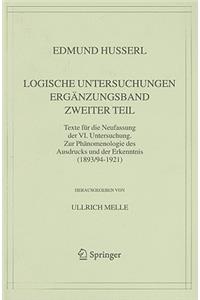 Logische Untersuchungen. Ergänzungsband. Zweiter Teil.