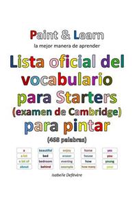 Lista oficial del vocabulario para Starters (examen de Cambridge)