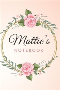MATTIE'S Customized Floral Notebook / Journal 6x9 Ruled Lined 120 Pages School Degree Student Graduation university