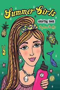 Summer Girls Coloring Book