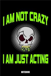 I Am Not Crazy I Am Just Acting Notebook