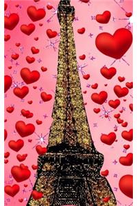 Paris eiffel tower glitter glitter red hearts creative blank journal sir Michael designer edition