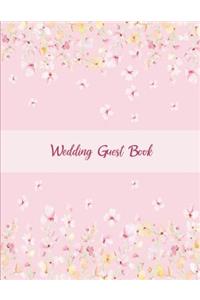 Wedding Guest Book: Pink Blossom Floral, Wedding Log, Wedding Planning Notebook Large Print 8.5" x 11" Guest Book, Wedding Checklist, Perfect Wedding Gift