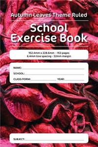 Autumn Leaves Theme Ruled School Exercise Book