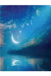 Ramadan Kareem with Crescent Moon & Stars