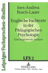 Englische Fachtexte in der Paedagogischen Psychologie