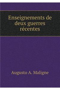 Enseignements de Deux Guerres Récentes