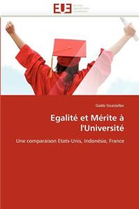 Egalité Et Mérite À l''université
