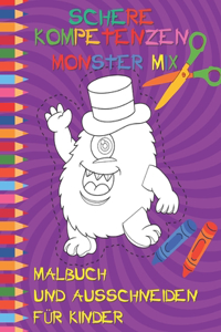 Schere Kompetenzen MONSTER MIX malbuch und ausschneiden für Kinder
