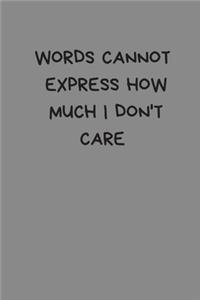 Words Cannot Express How Much I Don't Care