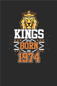 Kings Are Born In 1974: Graph Paper Notebook / Journal (6 X 9 - 5 Squares per inch - 120 Pages) - Birthday Gift Idea