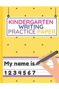 Kindergarten Writing Practice Paper