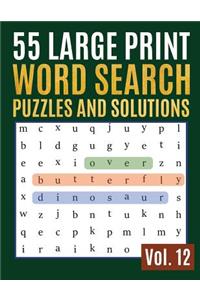 55 Large Print Word Search Puzzles And Solutions: Activity Book for Adults and kids Wordsearch Easy Magic Quiz Books Game for Adults Large Print (Find a Word for Adults & Seniors)