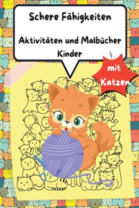 Scissors Skills Activity & Malbuch für Kinder mit Katzen