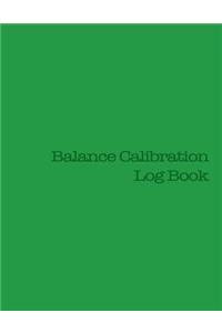Balance Calibration Log Book