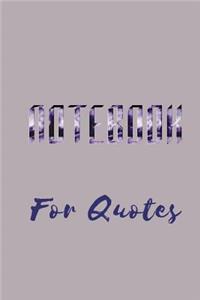 Notebook For Quotes