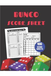 Bunco Score Sheet