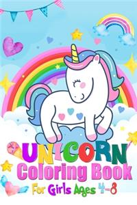 unicorn coloring book for girls Ages 4-8