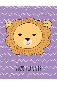 2020 Planner: Weekly Dated With Inspirational Quotes Purple - Lion