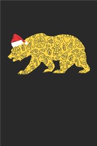 Bear with Santa Hat Christmas Notebook - Christmas Bear Journal - Christmas Gift for Animal Or Bear Lovers, Zookeepers, Veterinaries