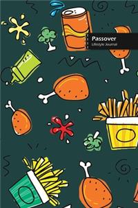 Passover Lifestyle Journal, Blank Write-in Notebook, Dotted Lines, Wide Ruled, Size (A5) 6 x 9 In (Olive Green)