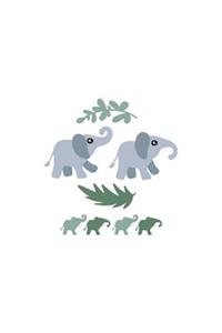 Elephants: 150 Lined Journal Pages Planner Diary Notebook Featuring Illustrated Elephants on the Cover