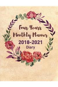 Four Years Monthly Planner 2018-2021 Diary