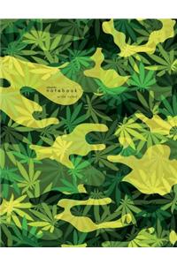 Wide Ruled Chronic Notebook: Lined Marijuana Notebook (No Margins) Large (8.5 X 11 Inches) Letter Size 120 Pages Weed Camo Soft Cover
