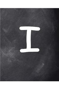 Monogram I School Composition Book Personalized Letter I Chalkboard 130 Pages