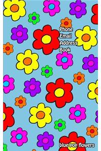 Blue Pop Flowers Address Book