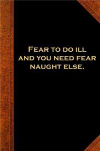 2019 Daily Planner Ben Franklin Quote Fear Do Ill Vintage Style