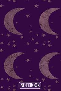 Notebook: Purple Notebook and Journal for All Ages, Exercise and Composition Book and More (09 Shiny Moon and Stars)