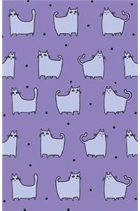 Bullet Journal for Cat Lovers - Funny Cat Pattern in Purple