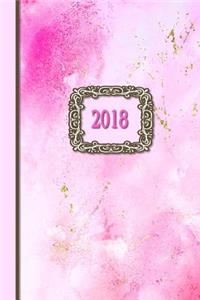 2018 Diary Pink Glitter Framed Design