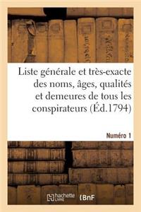 Liste Générale Et Très-Exacte Des Noms, Âges, Qualités Et Demeures. Numéro 1
