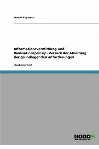 Informationsvermittlung und Realisationsprinzip - Versuch der Ableitung der grundlegenden Anforderungen