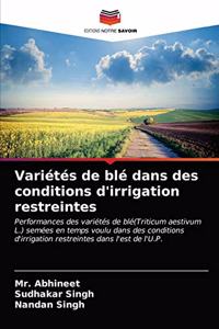 Variétés de blé dans des conditions d'irrigation restreintes