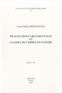 Realisations Argumentales Et Classes De Verbe En Fongbe
