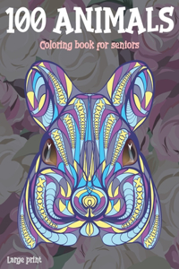 Coloring Book for Seniors Large Print - 100 Animals