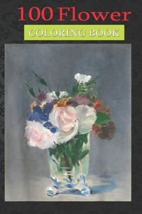 100 Flower Coloring Book