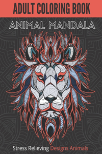 Adult Coloring Book Animal Mandala
