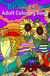 Beach Life Adult Coloring Book