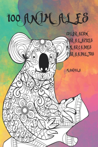 Coloración para lápices y marcadores para adultos - Mandala - 100 animales