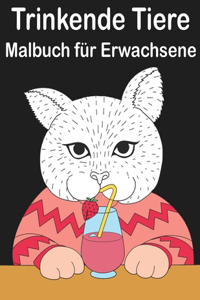 Trinkende Tiere Malbuch für Erwachsene