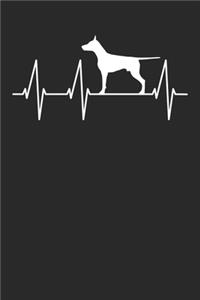 Doberman Journal - Doberman Notebook 'Dog Heartbeat' - Gift for Doberman Lovers